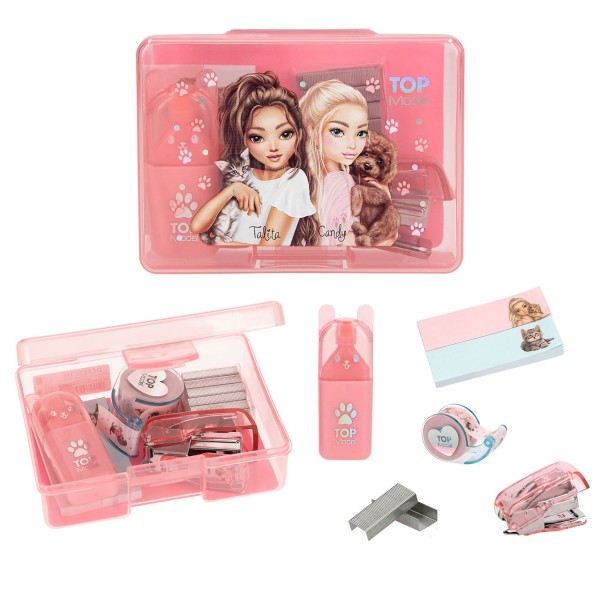 TOPModel Schreibtischset Hund & Katze (Rosa)