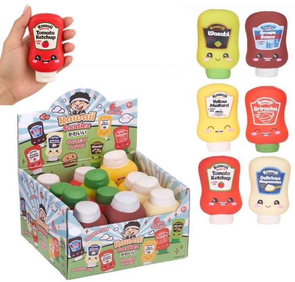 Kawaii Squishy Sauces Superweiche Quetsch-Fläschchen 10 cm (Sortiert)