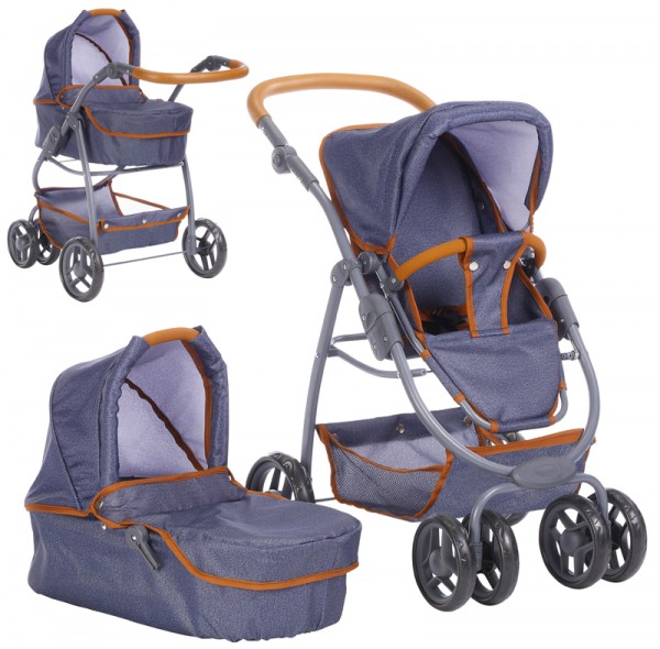 Puppenwagen Coco 2in1 (Dark Blue-Brown)