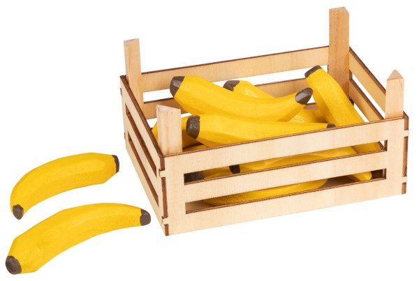 Holzkiste mit Bananen