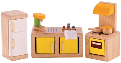 Puppenhaus Moderne Küche (Natur-Gelb)