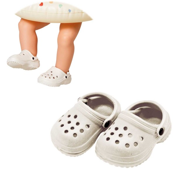Puppen-Clogs Puppenschuhe Gr. 38-45 cm (Beige)