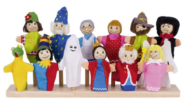 Fingerpuppen-Set mit Holzköpfchen