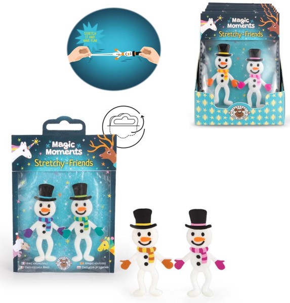 Wintertrends 2 Stretchy Schneemänner zum Ziehen & Quetschen (Sortiert)