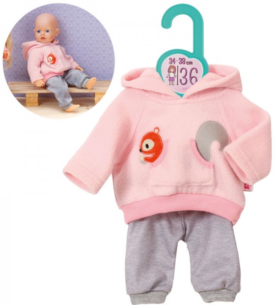 Dolly Moda Sport Outfit Eichhörnchen 34 - 38 cm (Rosa-Grau)