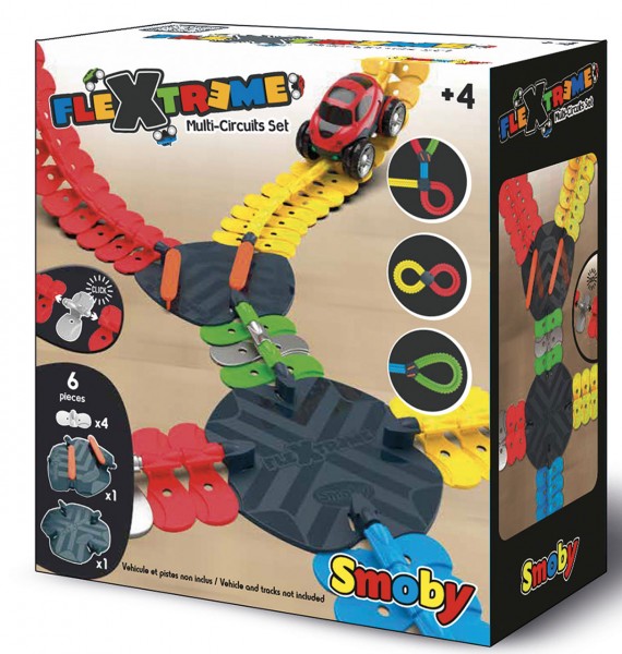 FleXtreme Multi-Rennstrecken Set Kreuzung und Weiche