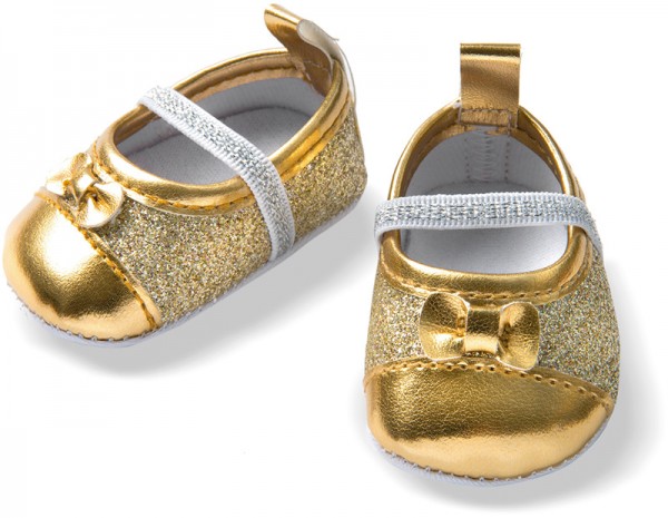 Puppenschuhe Glitzer-Ballerinas Gr. 38 - 45 cm (Gold)