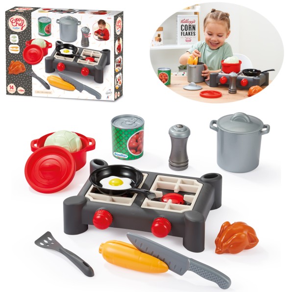 Campingkocher mit Töpfen und Zubehör (Grau)