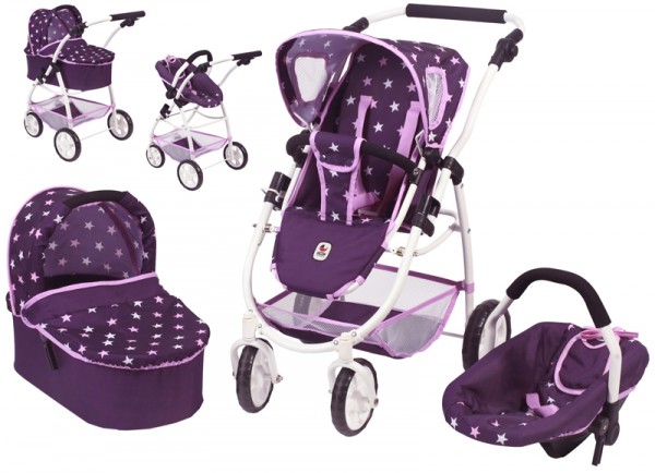 Puppenwagen Emotion All In 3in1 (Stars Lila)