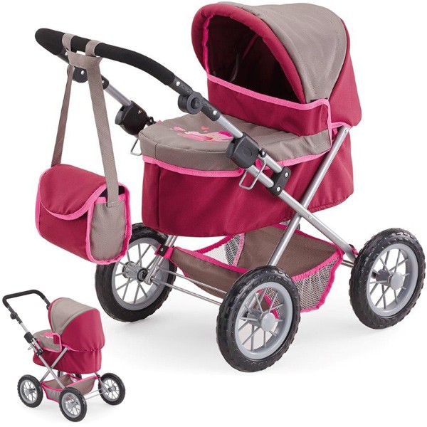 Mein erster Puppenwagen Trendy (Bordeaux-Grau)