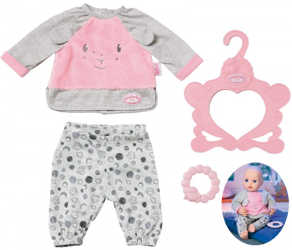 Baby Annabell Sweet Dreams Schlafanzug 40- 46 cm (Grau-Rosa)
