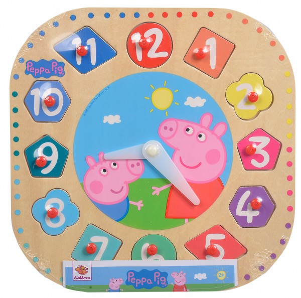 Peppa Pig Lernuhr aus Holz