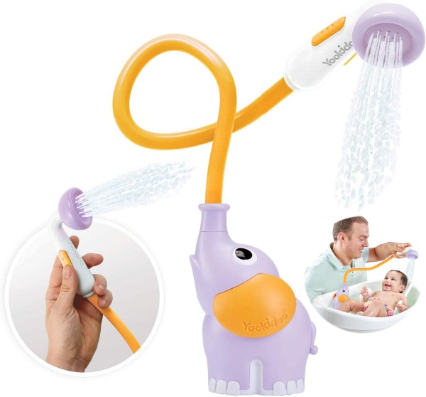 Babydusche Elefant (Lila-Orange)