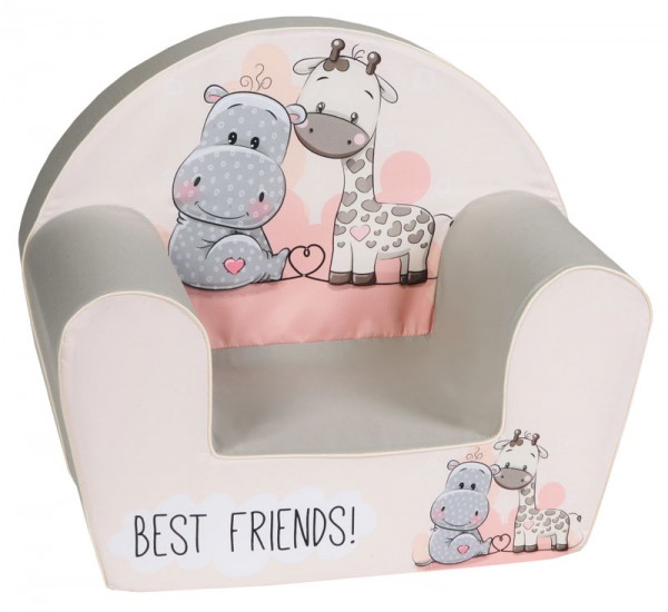 Kindersessel Best Friends (Grau-Beige-Rose)