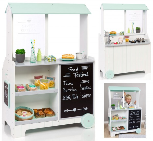 Kaufladen Street Kitchen Piperis (Weiß-Grau-Mint)
