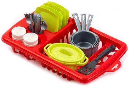 23-teiliges Geschirrset mit Abtropfgitter