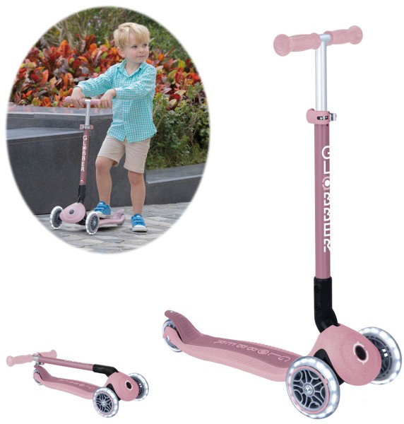 Scooter Primo Foldable Lights Eco mit Leuchtrollen (Berry)