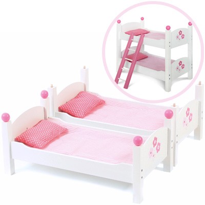 Puppenetagenbett Fiori (Weiß-Rosa)