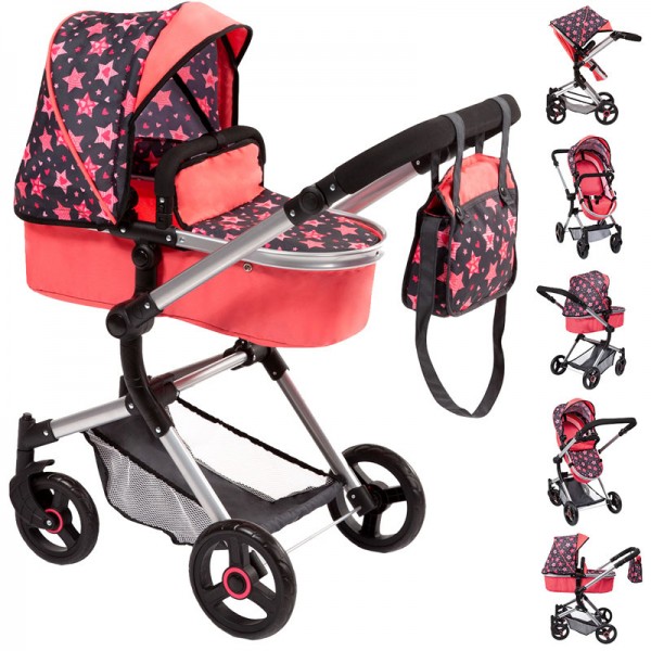 Puppenwagen Neo Vario 2in1 mit Wickeltasche (Coralle)