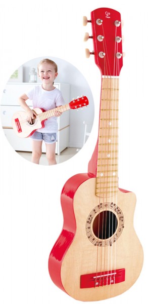 Kindergitarre aus Holz Gitalele Rote Flamme