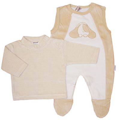 Strampler-Set Nicky Hund Gr. 56 (Creme-Beige)