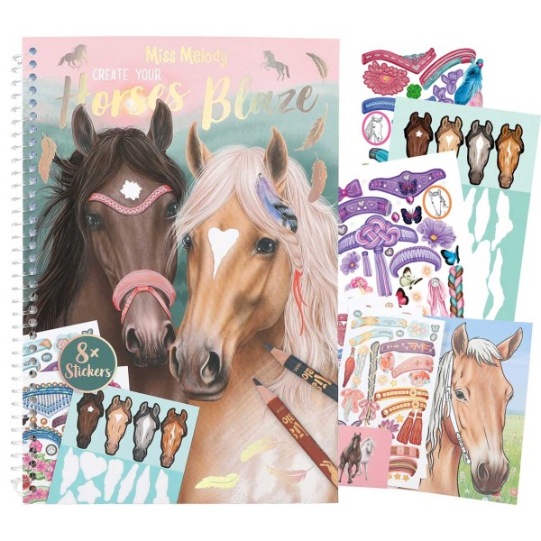 Miss Melody Create your Horses Blaze Sticker- und Malbuch