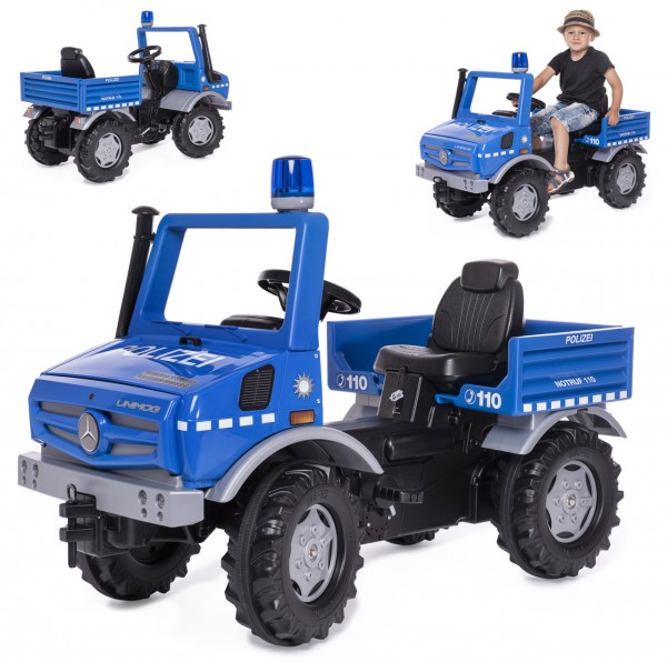 RollyUnimog Mercedes Unimog Polizei mit Blinklicht (Blau)