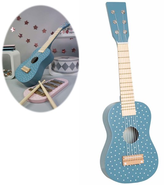 Kindergitarre aus Holz (Blau)