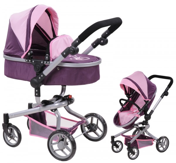 Puppenwagen Boonk 2in1 Little Princess (Pflaume-Rosa)