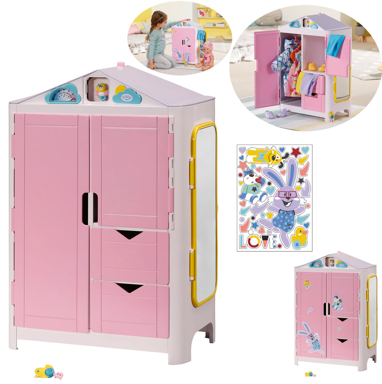 ✔️ ZAPF CREATION® Baby Born Schrank mit Wetterente (Rosa) | Spielzeug24