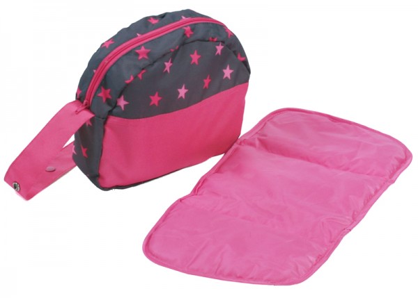 Wickeltasche für Puppenwagen (Sternchen Pink)