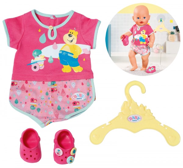 Baby Born Bath Pyjama & Clogs 43 cm (Pink-Rosa)