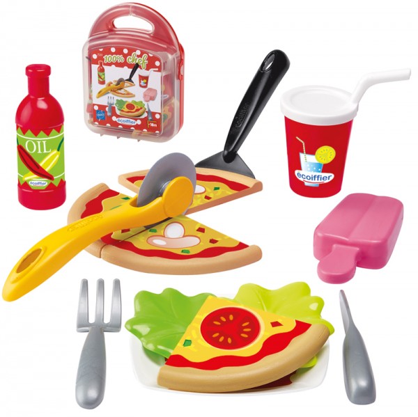Lunchbox mit Spiellebensmitteln Pizza (Rot)