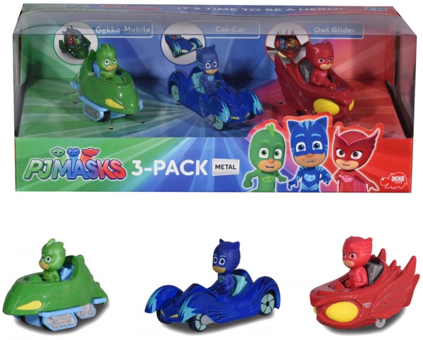 PJ Masks 3-Pack Fahrzeugset aus Metall