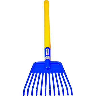 Gartengerät Laubrechen mit Stiel 67 cm (Blau)