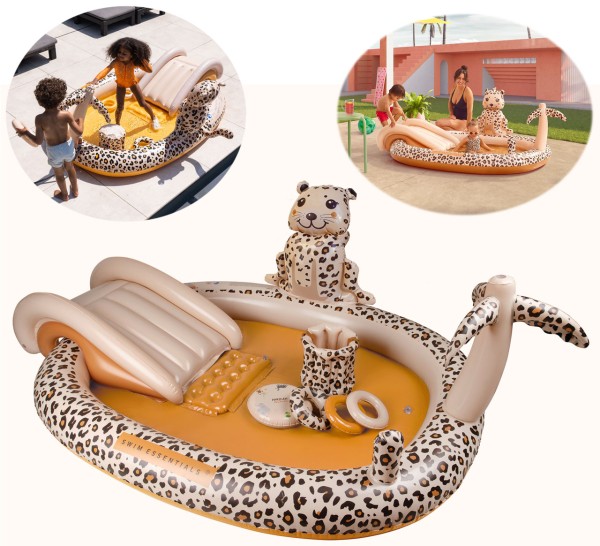 Adventure Pool Planschbecken Leoprad mit Rutsche (Beige)