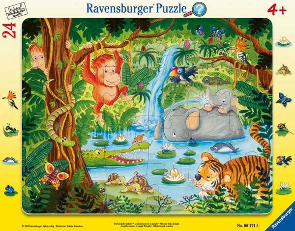 Rahmenpuzzle Dschungelbewohner mit 24 Teilen