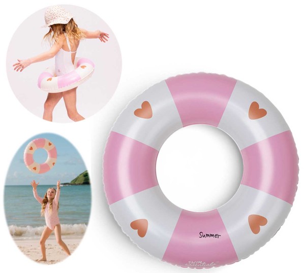 Schwimmring Cozy Hearts Herzchen 55 cm (Weiß-Rosa)