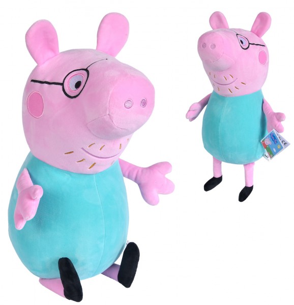 Große Peppa Pig Plüschfigur Papa Wutz 37 cm (Grün)