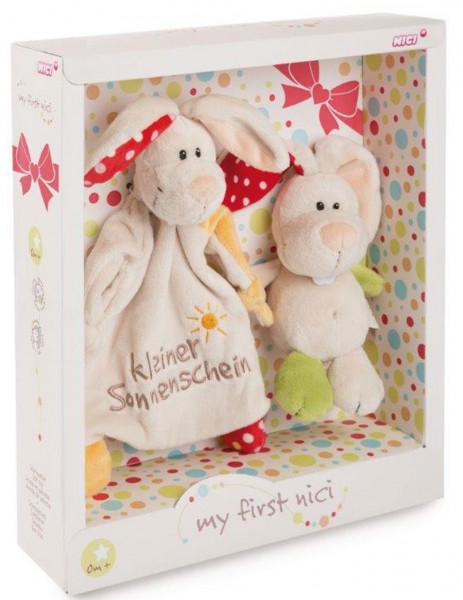 Geschenkset Schmusetuch und Kuscheltier Hase Tilli Kleiner Sonnenschein