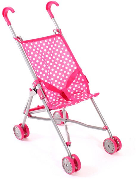 Puppenbuggy Pünktchen (Pink-Weiß)