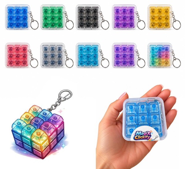 MagiX Clickify - Fidget Schlüsselanhänger im Tastatur-Design (Sortiert)