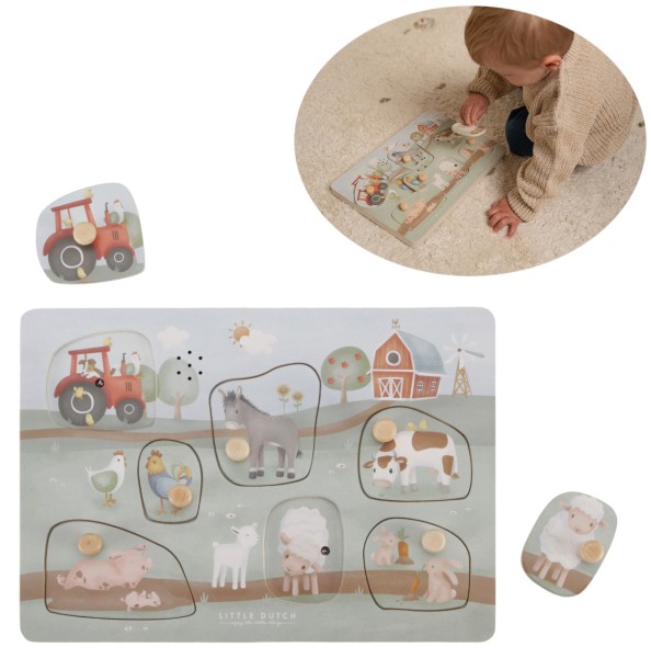 Sound-Greif-Puzzle Little Farm aus Holz