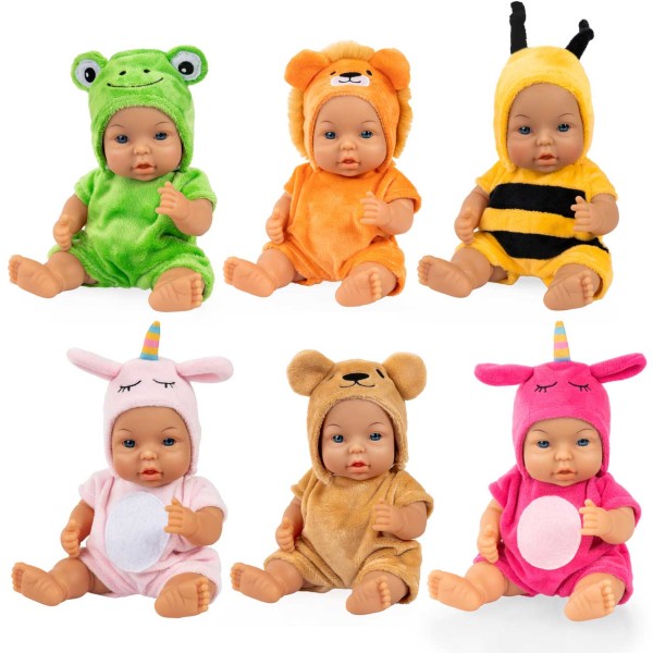 Meine erste Babypuppe mit süßem Tierkostüm 22 cm (Sortiert)