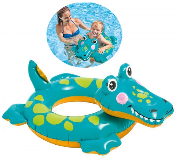 Schwimmreifen mit Tierkopf Krokodil (Grün)