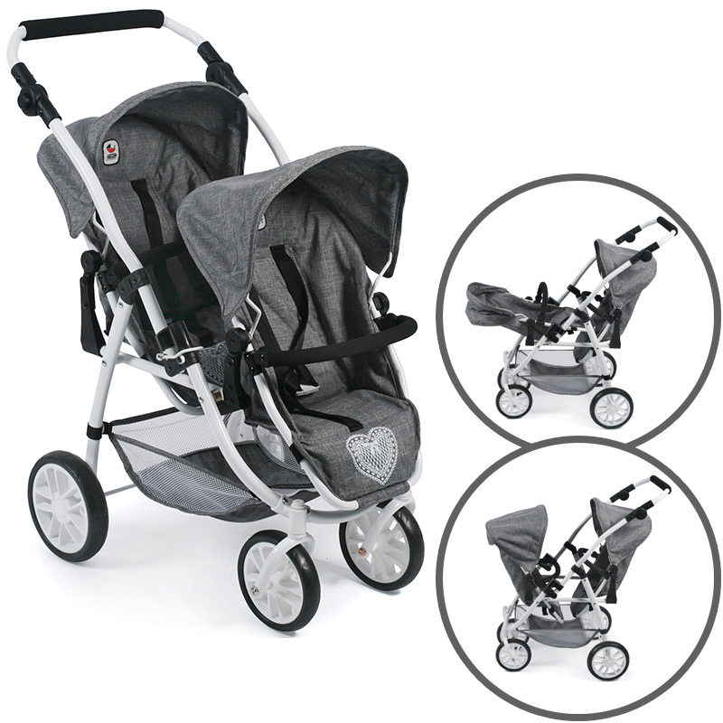 ️ BAYER CHIC 2000® Zwillingspuppenwagen Tandem-Buggy Vario ...