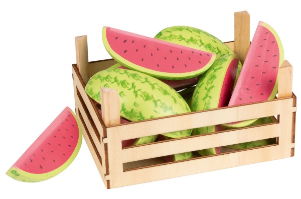 Holzkiste mit Melonen