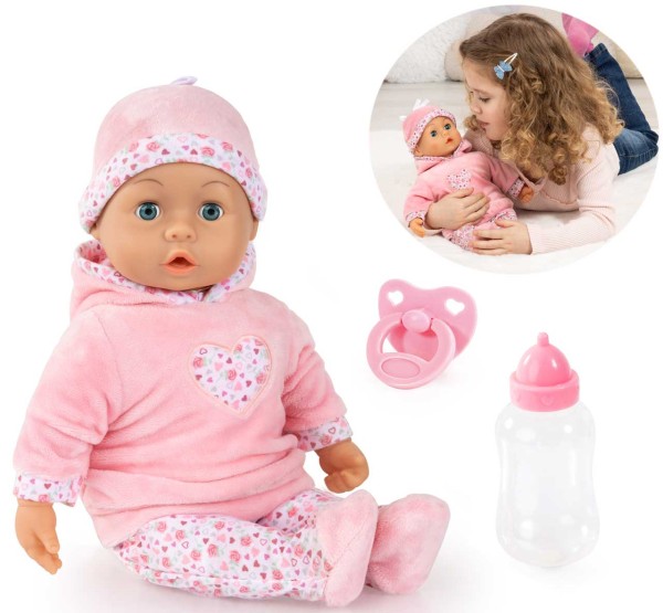 First Words Baby Puppe mit Babygeräuschen 38 cm (Rosa)