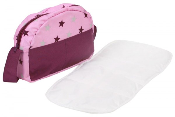 Wickeltasche für Puppenwagen (Stars Brombeere)