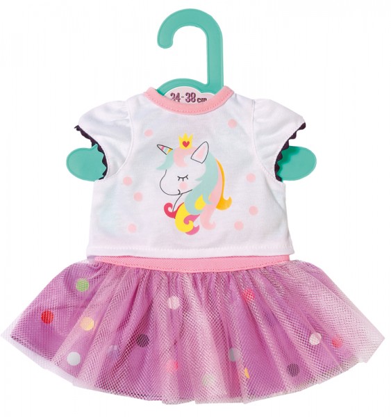 Dolly Moda Einhorn Shirt mit Tutu 34 - 38 cm (Weiß-Lila)